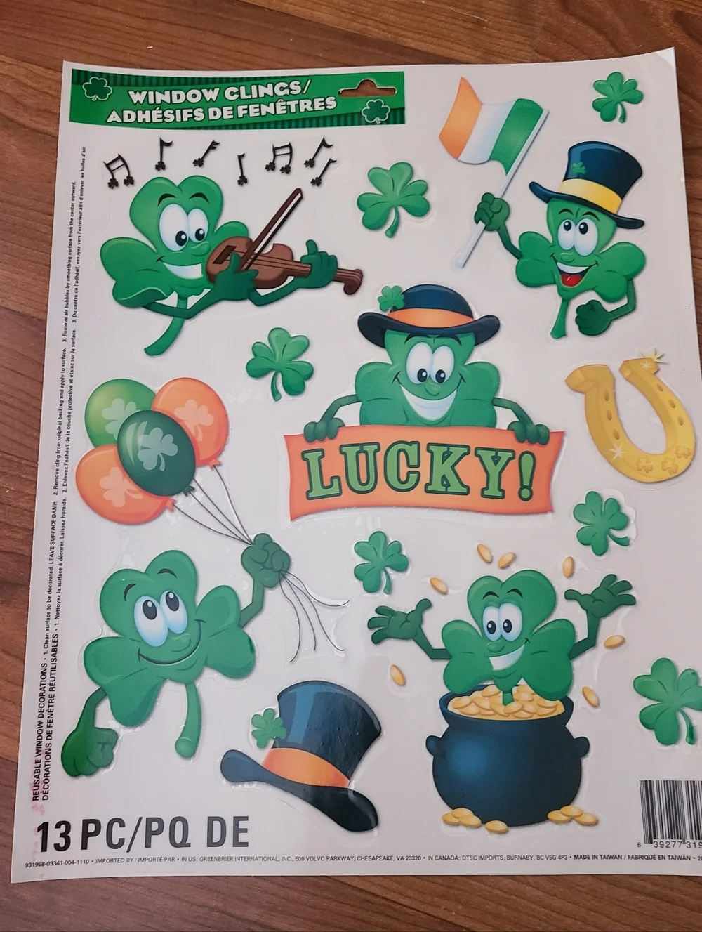 bundle of 6 vintage holiday decor window clings st patricks halloween valentines